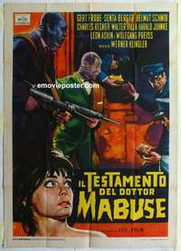 g260 TESTAMENT OF DR MABUSE Italian one-panel movie poster '62 Gert Frobe