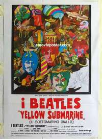 g271 YELLOW SUBMARINE Italian one-panel movie poster R80s The Beatles!