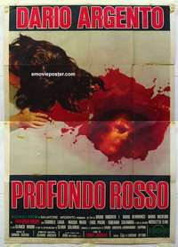 g281 DEEP RED Italian two-panel movie poster '75 Dario Argento, gruesome!