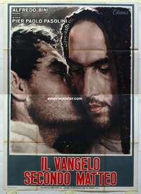 g285 GOSPEL ACCORDING TO ST MATTHEW Italian two-panel movie poster '66 Pasolini