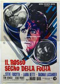 g288 HATCHET FOR THE HONEYMOON Italian two-panel movie poster '69 Mario Bava
