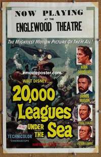 g300 20,000 LEAGUES UNDER THE SEA window card movie poster R63 Jules Verne