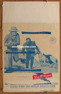 g302 3:10 TO YUMA window card movie poster '57 Glenn Ford, Heflin, Daves