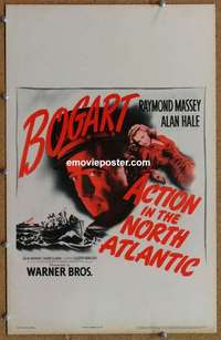 g310 ACTION IN THE NORTH ATLANTIC window card movie poster '43 Humphrey Bogart