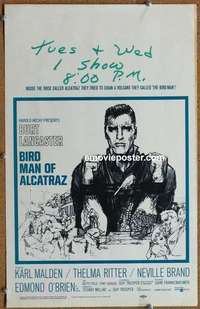 g341 BIRDMAN OF ALCATRAZ window card movie poster '62 Burt Lancaster