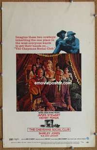 g374 CHEYENNE SOCIAL CLUB window card movie poster '70 Jimmy Stewart, Fonda