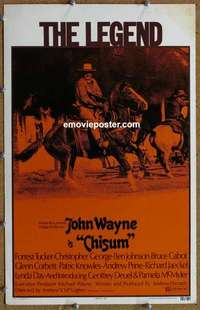 g377 CHISUM window card movie poster '70 big John Wayne, Forrest Tucker