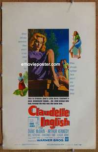 g381 CLAUDELLE INGLISH window card movie poster '61 misbehavin' Diane McBain!