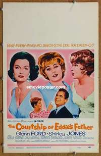 g389 COURTSHIP OF EDDIE'S FATHER window card movie poster '63 Glenn Ford