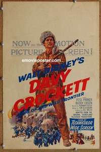 g399 DAVY CROCKETT, KING OF THE WILD FRONTIER window card movie poster '55