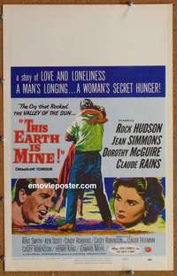 g652 THIS EARTH IS MINE window card movie poster '59 Rock Hudson, Simmons