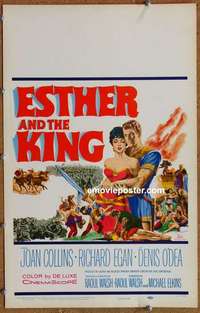 g417 ESTHER & THE KING window card movie poster '60 Joan Collins, Egan
