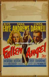 g419 FALLEN ANGEL window card movie poster '45 Alice Faye, Andrews, Darnell
