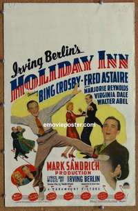 g467 HOLIDAY INN window card movie poster '42 Fred Astaire, Bing Crosby