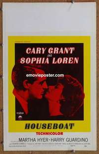 g470 HOUSEBOAT window card movie poster '58 Cary Grant, Sophia Loren