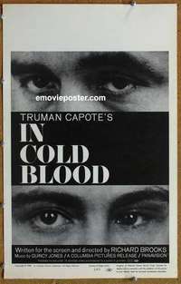 g474 IN COLD BLOOD window card movie poster '68 Robert Blake, Scott Wilson