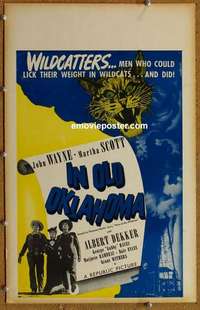 g476 IN OLD OKLAHOMA window card movie poster '43 John Wayne, western!