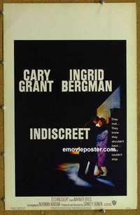 g479 INDISCREET window card movie poster '58 Cary Grant, Ingrid Bergman