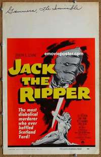 g487 JACK THE RIPPER window card movie poster '60 Lee Patterson, Byrne
