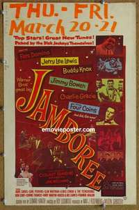 g488 JAMBOREE window card movie poster '57 Fats Domino, Jerry Lee Lewis