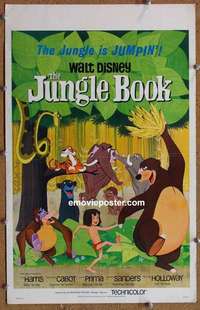 g496 JUNGLE BOOK window card movie poster '67 Walt Disney classic!