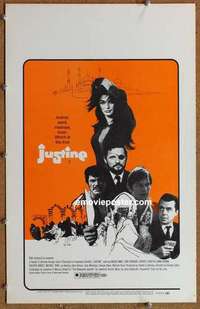 g498 JUSTINE window card movie poster '69 Anouk Aimee, Dirk Bogarde