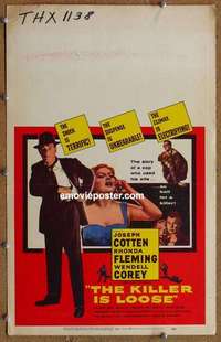 g500 KILLER IS LOOSE window card movie poster '56 Budd Boetticher