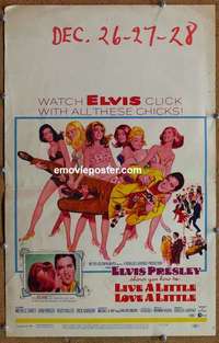 g517 LIVE A LITTLE, LOVE A LITTLE window card movie poster '68 Elvis Presley