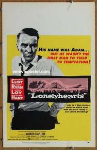 g519 LONELYHEARTS window card movie poster '59 Montgomery Clift, Robert Ryan