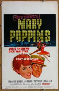g531 MARY POPPINS window card movie poster '64 Julie Andrews, Walt Disney