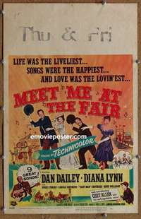 g533 MEET ME AT THE FAIR window card movie poster '53 Dan Dailey musical!