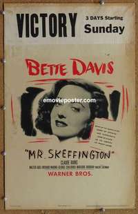 g544 MR SKEFFINGTON window card movie poster '44 Bette Davis, Claude Rains