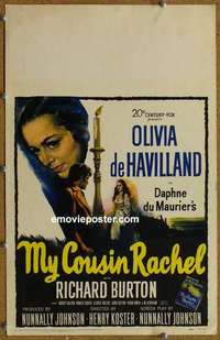g548 MY COUSIN RACHEL window card movie poster '53 Olivia de Havilland