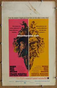 g553 NONE BUT THE BRAVE window card movie poster '65 Frank Sinatra, WWII!