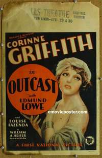 g565 OUTCAST window card movie poster '28 super sexy Corinne Griffith!