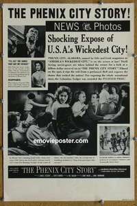 g575 PHENIX CITY STORY window card movie poster '55 film noir, Kiley