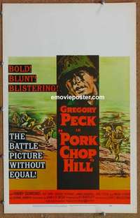 g577 PORK CHOP HILL window card movie poster '59 Gregory Peck, Rip Torn