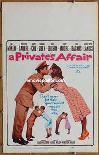 g582 PRIVATE'S AFFAIR window card movie poster '59 Sal Mineo, Barbara Eden