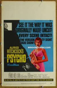 g587 PSYCHO window card movie poster R69 Leigh, Perkins, Hitchcock