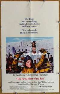 g604 ROYAL HUNT OF THE SUN window card movie poster '69 Robert Shaw, Plummer