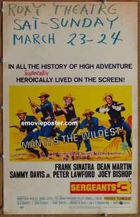 g613 SERGEANTS 3 window card movie poster '62 Frank Sinatra, Dean Martin