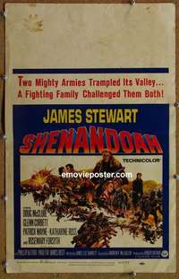 g615 SHENANDOAH window card movie poster '65 James Stewart, Civil War!