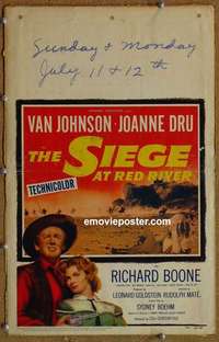 g617 SIEGE AT RED RIVER window card movie poster '54 Van Johnson, Joanne Dru