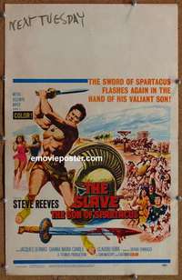 g620 SLAVE window card movie poster '63 Steve Reeves, Sergio Corbucci