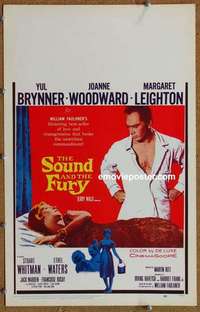 g624 SOUND & THE FURY window card movie poster '59 Yul Brynner, Woodward