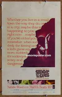 g630 SPLENDOR IN THE GRASS window card movie poster '61 Natalie Wood, Beatty
