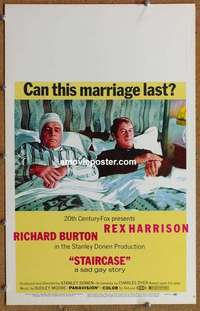 g631 STAIRCASE window card movie poster '69 Rex Harrison, sad gay story!
