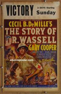 g634 STORY OF DR WASSELL window card movie poster '44 Gary Cooper, DeMille