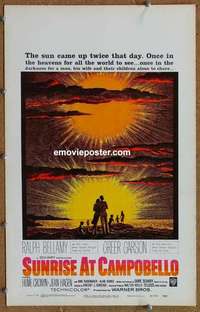 g637 SUNRISE AT CAMPOBELLO window card movie poster '60 Bellamy, Garson