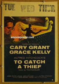 g662 TO CATCH A THIEF window card movie poster '55 Cary Grant, Hitchcock